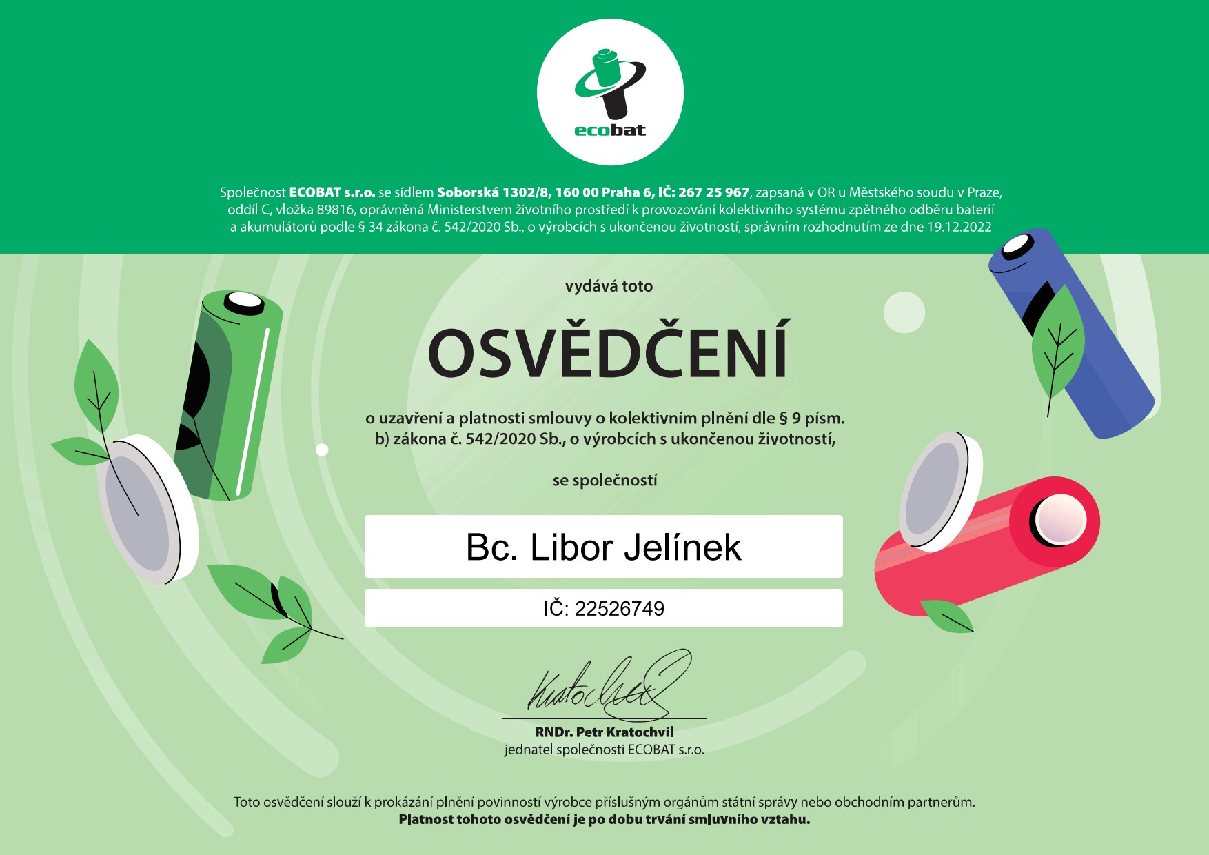 Ecobat_osvědčení