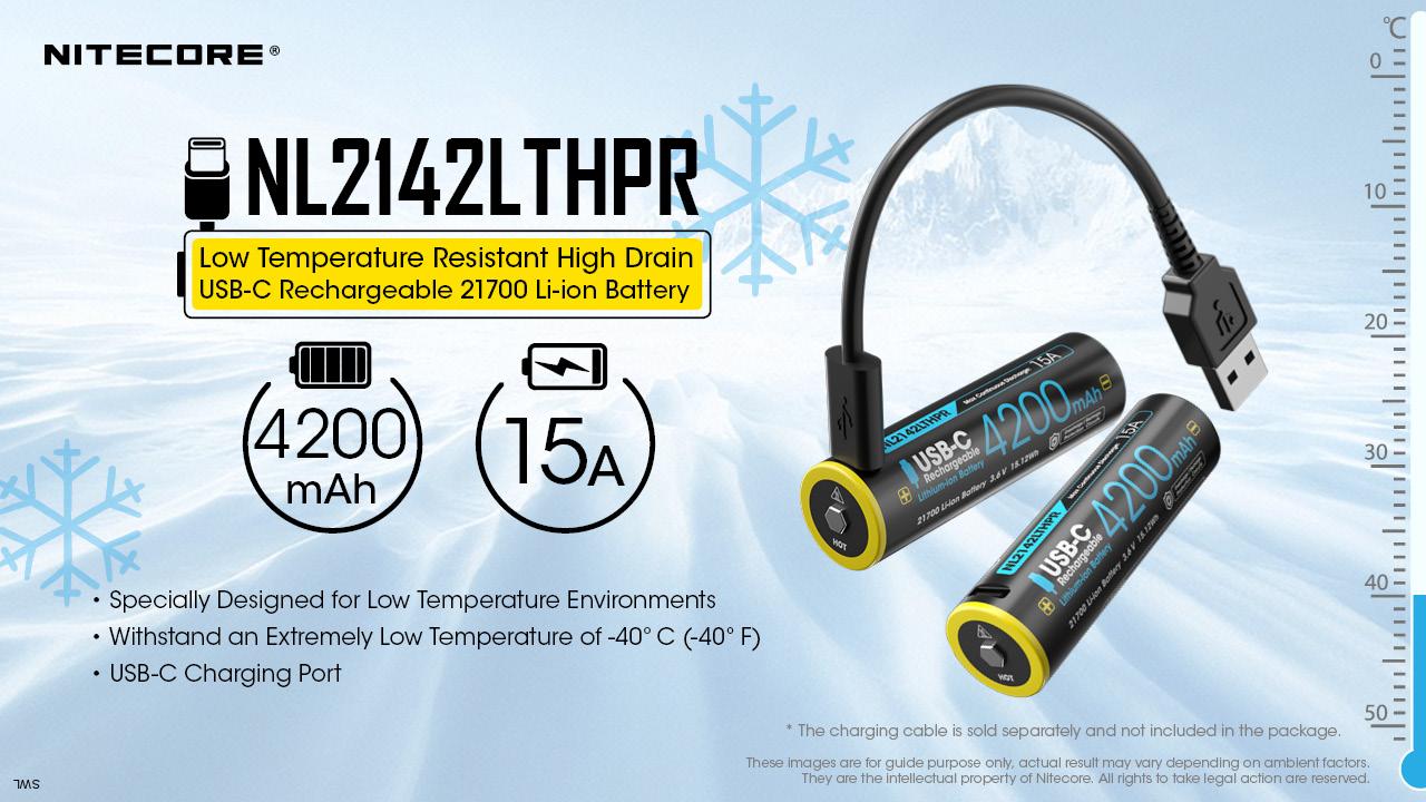 Nitecore NL2142LTHPR 21700 – 4200 mAh, do mrazu, low temperature