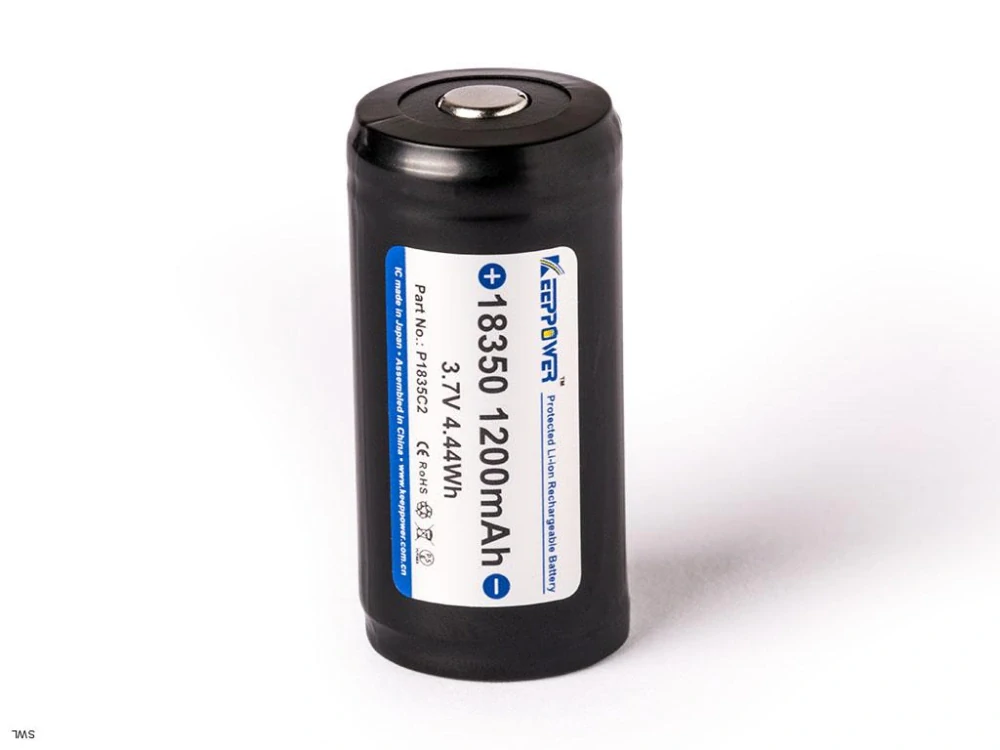 Keeppower 18350 - 1200mAh, 8A 3,6V - 3,7V Li ion, ochranný obvod PCB