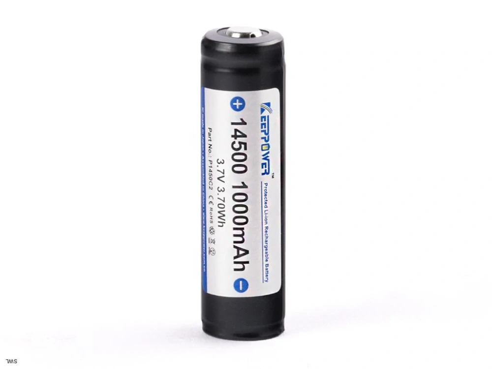 Keeppower 14500 - 1000 mAh, 3,6 - 3,7V li ion, ochranný obvod PCB