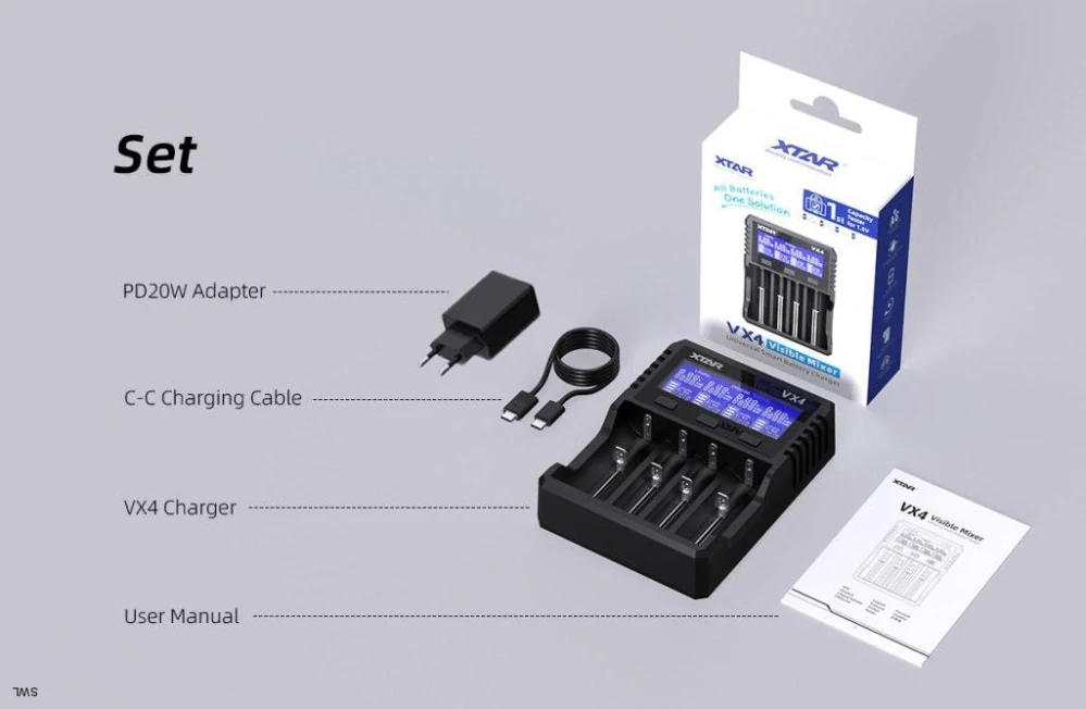 Xtar VX4 SET s adaptérem