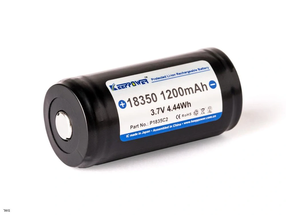 Keeppower 18350 - 1200mAh, 8A 3,6V - 3,7V Li ion, ochranný obvod PCB