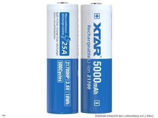 XTAR 21700-HP 25A (Ampere) *5000mAh 3,6V - 3,7V Li ion ochranný obvod