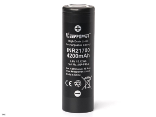 Keeppower / Molicel INR21700-P42A, 4200mAh 30A bis max. 45A Li-ion-Akku, 3,6V - 3,7V