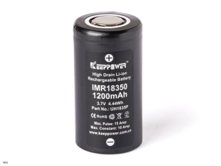 Keeppower IMR18350 - 1200mAh 10A, 3,6V - 3,7V Lii ion